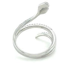 White Diamond Ruby 18K White Gold Snake Ring