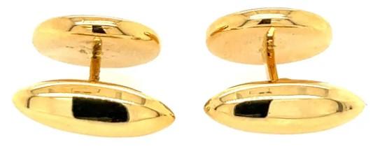 Black Onyx & White Diamond 18K Yellow Gold Button Cufflinks