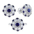 Sapphire & Diamond Ring Stud Earrings Floral Flower White Gold Jewelry Set