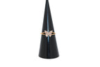 Small Butterfly Diamond Pave Set 18K Rose Gold Split Shank Ring