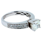 Square Cushion Cut Shape Diamond 18k White Gold Engagement Solitaire Ring