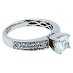 Square Cushion Cut Shape Diamond 18k White Gold Engagement Solitaire Ring