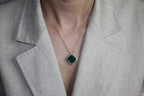 Square Emerald Cut Fancy Vivid Green Emerald Diamond Halo 18 Karat Yellow Gold A