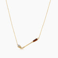 Golf Club Tiger Eye Stone & White Diamond 18K Yellow Gold Pendant Necklace
