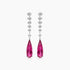Elongated Pear Shape Pink Tourmaline & White Diamond 18K White Gold Earrings