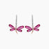 Butterfly Diamond Pave & Pink Tourmaline 18K Rose & White Gold Animal Earrings
