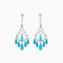 Blue Turquoise Fancy Diamond & White Diamond 18K White Gold Chandelier Earrings
