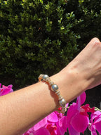 Tahitian Black Dark Grey Pearl Diamond Pave Set Yellow Gold Bangle Cuff Bracelet