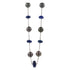 Tahitian Silver Grey Black Pearl Blue Sapphire Bead White Gold Chain Necklace