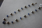 Tahitian Silver Grey Black Pearl Blue Sapphire Bead White Gold Chain Necklace