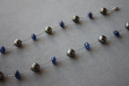 Tahitian Silver Grey Black Pearl Blue Sapphire Bead White Gold Chain Necklace