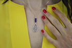 Tennis Racket Blue Lapis Lazuli Handle Green Emerald Tennis Ball Jewelry 18 Kara