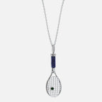 Tennis Racket Blue Lapis Lazuli Handle Green Emerald Tennis Ball Jewelry 18 Kara