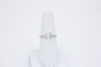 Tiffany Letter T Parallel Diamond Open Cocktail Stack 14 Karat White Gold Ring