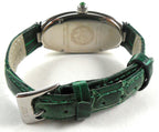 Tsavorite & Diamonds Pave Dial Luxury Swiss Quartz Exotic Leather Band Watch
