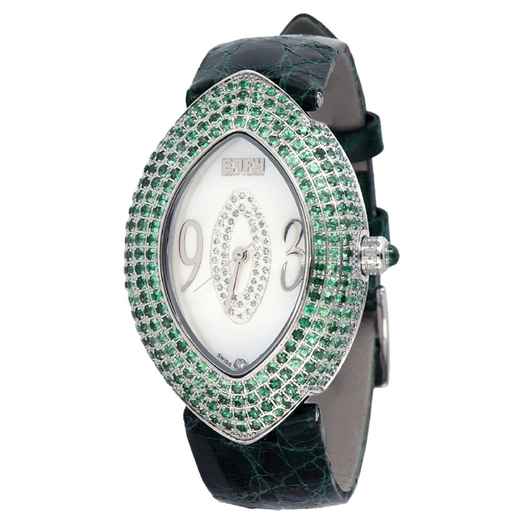 Tsavorite & Diamonds Pave Dial сәнді швейцариялық кварц экзотикалық былғары белдік сағаты