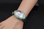 Tsavorite & Diamonds Pave Dial сәнді швейцариялық кварц экзотикалық былғары белдік сағаты