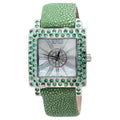 Tsavorites & Diamonds Pave Dial сәнді швейцариялық кварц экзотикалық былғары белдік сағаты