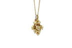 Diamonds Golden Spheres Gold Balls Geometric Bells Motif 18K Gold Necklace