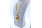 Diamonds Golden Spheres Gold Balls Geometric Bells Motif 18K Gold Necklace