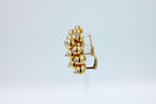 Diamonds Golden Spheres Gold Balls Geometric Bells Motif 18K Gold Earrings