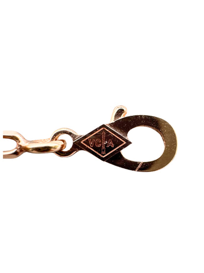 Van Cleef &amp; Arpels Vintage Alhambra Pink Porcelain 5 Motif 18K Rose Gold Bracelet