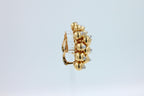 Diamonds Golden Spheres Gold Balls Geometric Bells Motif 18K Gold Earrings