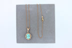Teal Paraiba Tourmaline Diamond Halo Unique 18 Karat Rose Gold Pendant Necklace