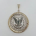Vintage American USA Dollar Bald Eagle Genuine Coin White Rhodium Plated Sterlin