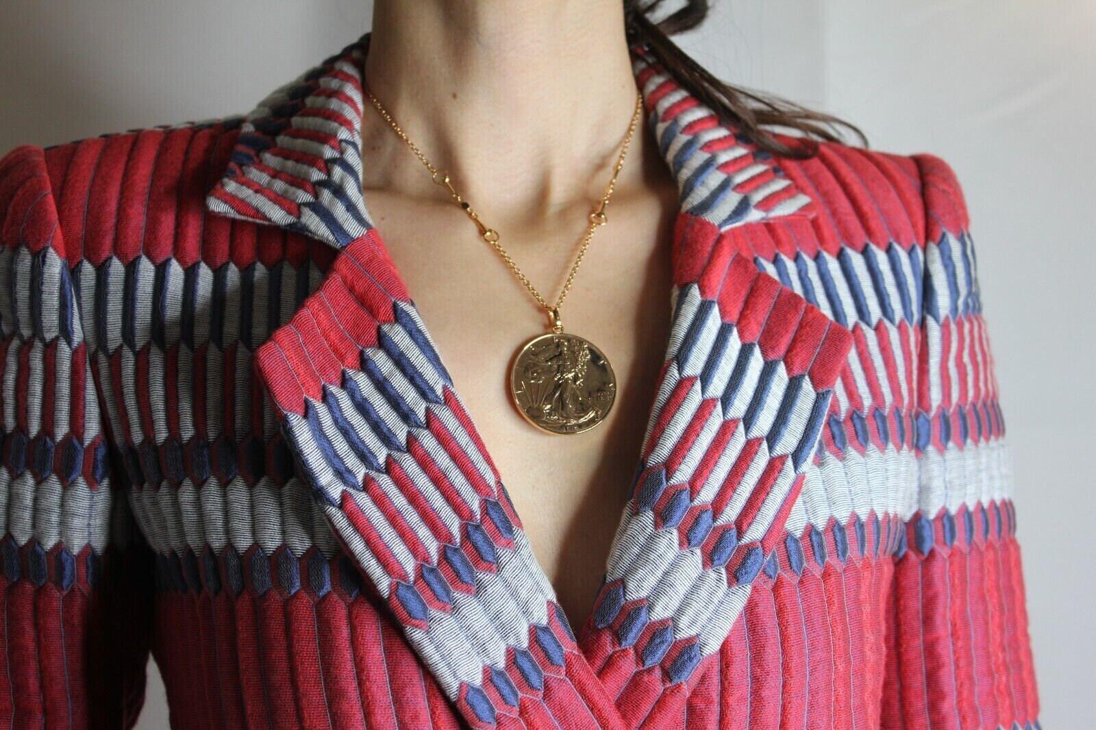 Vintage Genuine American USA Dollar Coin Rose Gold Vermeil Sterling Silver Horse