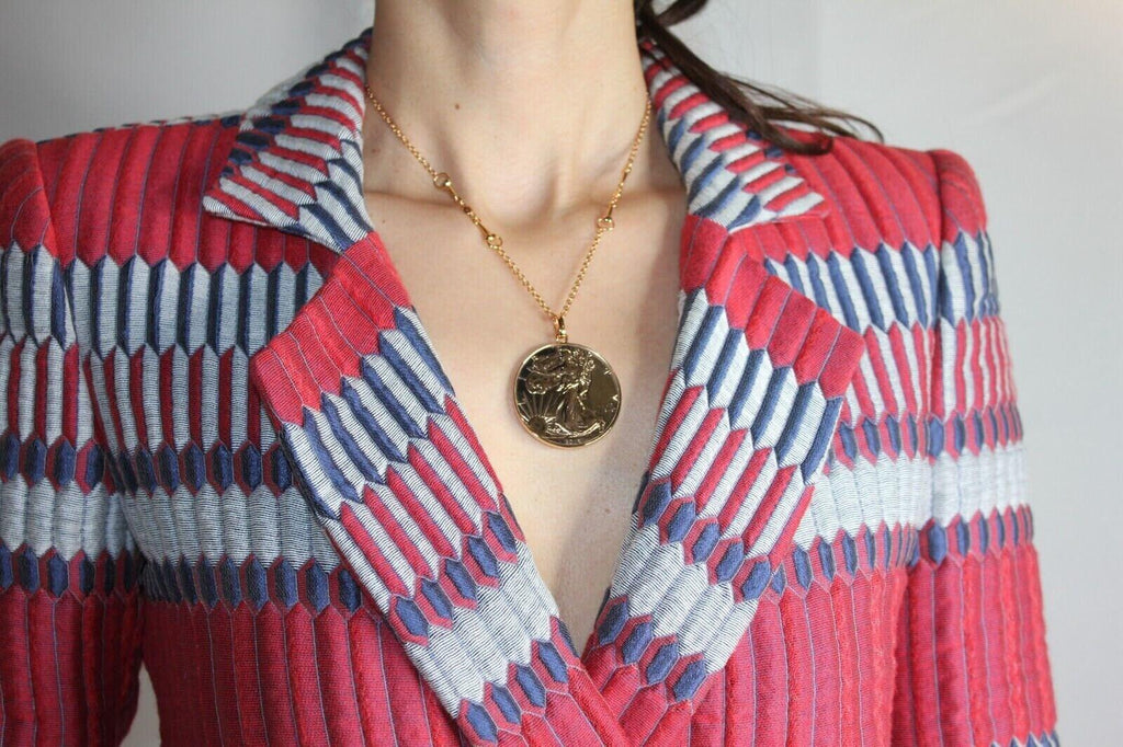 Vintage Genuine American USA Dollar Coin Rose Gold Vermeil Sterling Silver Horse