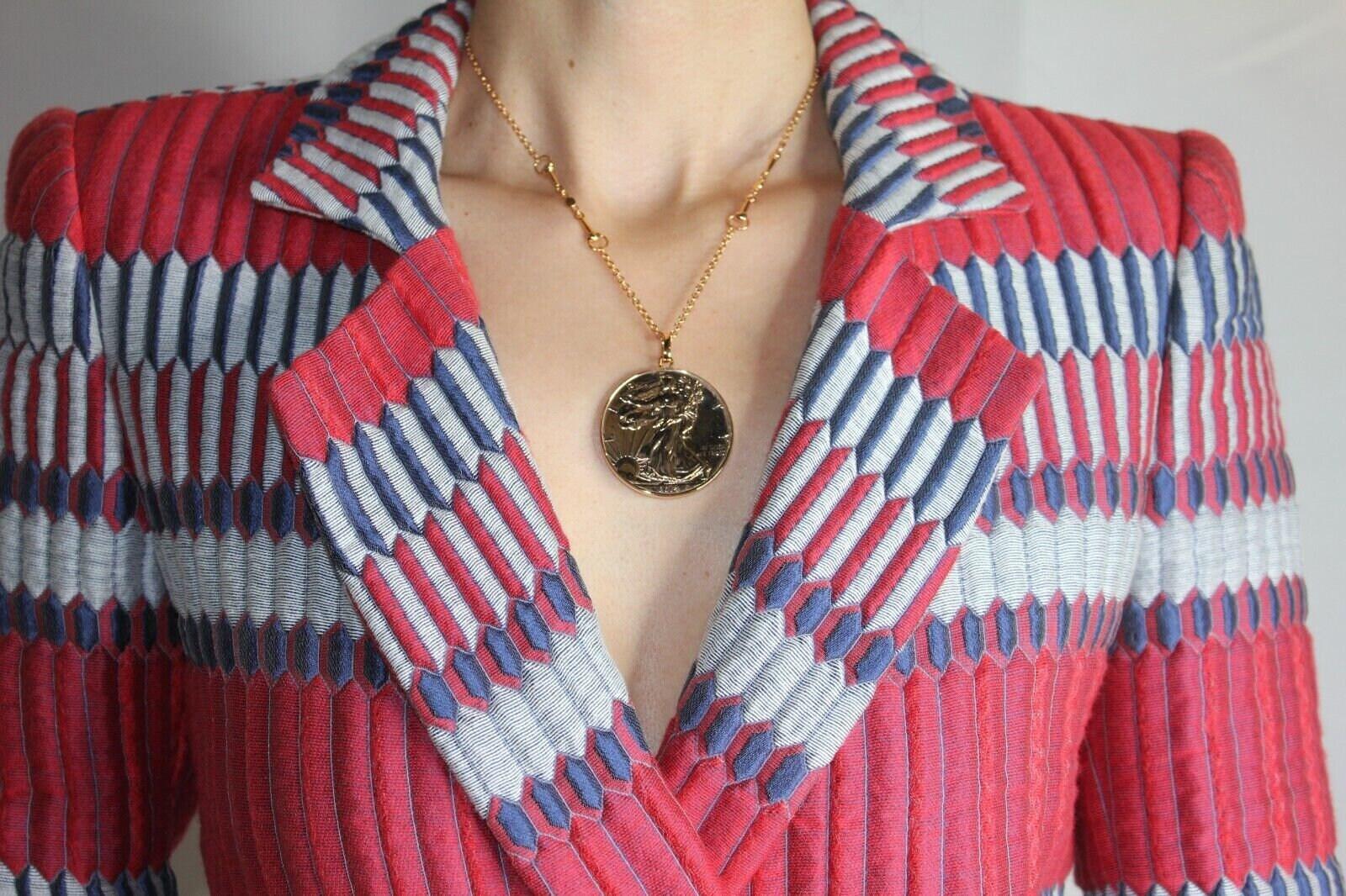 Vintage Genuine American USA Dollar Coin Rose Gold Vermeil Sterling Silver Horse