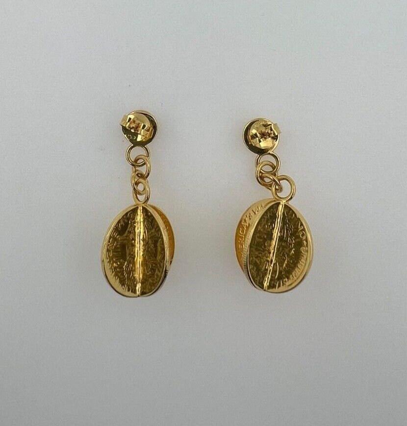 Vintage Genuine Real Dollar Coin Yellow Gold Vermeil Sterling Silver Charm Drop 