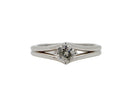 Vintage Style Brilliant Cut Round Shape Silvery Grey White Diamond Solitaire 18K