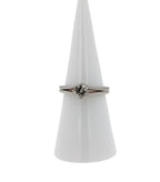 Vintage Style Brilliant Cut Round Shape Silvery Grey White Diamond Solitaire 18K