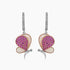 Pink Sapphire & Pearl & Diamonds Butterfly Sweet 18K White Gold Clip Earrings