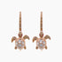 Turtles Fancy Diamond & Red Ruby & White Pearl 18K Rose Gold Animal Earrings