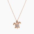 Turtle Fancy Diamond & Ruby & White Pearl 18K Yellow Gold Pendant Necklace