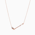 Golf Club White Pearl & White Diamond 18K Rose Gold Pendant Necklace
