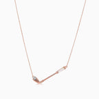 Golf Club White Pearl & White Diamond 18K Rose Gold Pendant Necklace