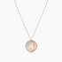 Moon Star Celestial Zodiac White Pearl White Diamond Rose Gold Pendant Necklace