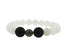 White Agate Black Onyx Round Bead Stretchy Unique Statement Circle Beads Chakra 