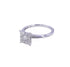 White Diamond Brilliant Cut Square Halo Pave Set French Cluster Illusion Engagem