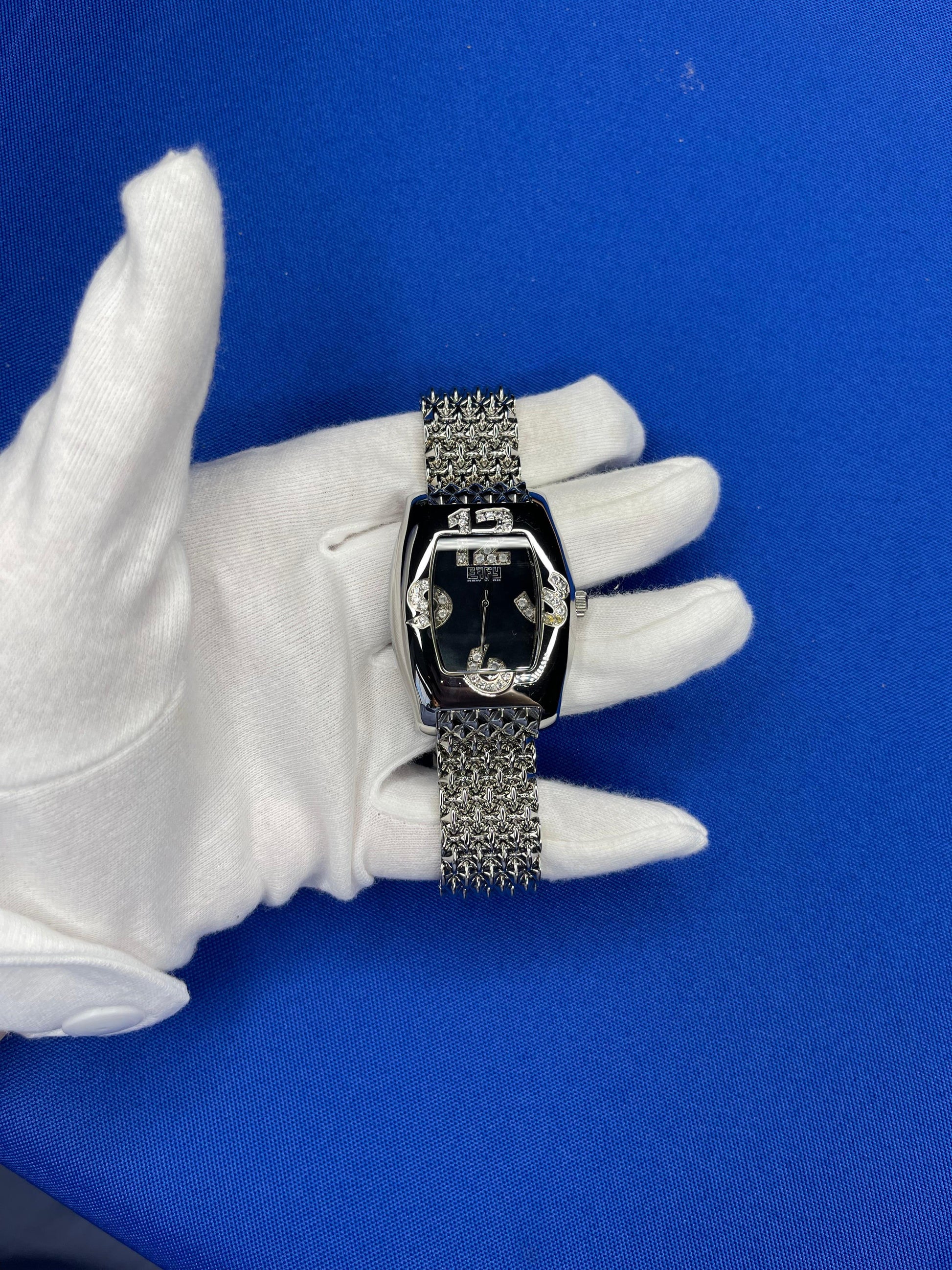 White Sapphires Pave Dial Luxury Swiss Quartz Exotic Watch