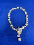 White South Sea Pearl Diamond 18 Karat White Gold Statement Chunky Necklace