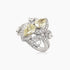White & Pear Drop Shape Yellow Diamond 18K White Gold Sparkle Ring