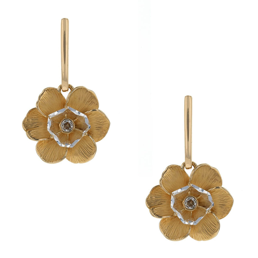Carrera y Carrera Gardenia gold &amp; rock crystals &amp; diamonds 18K Gold earrings