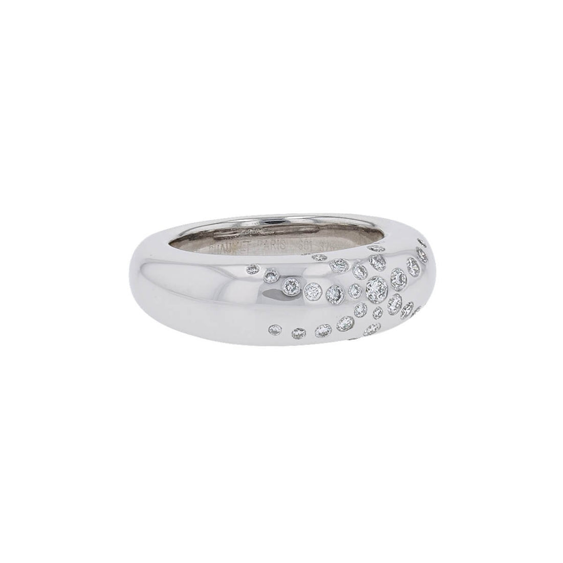 Chaumet Anneau Diamonds 18K White Gold Flush Set Band Ring