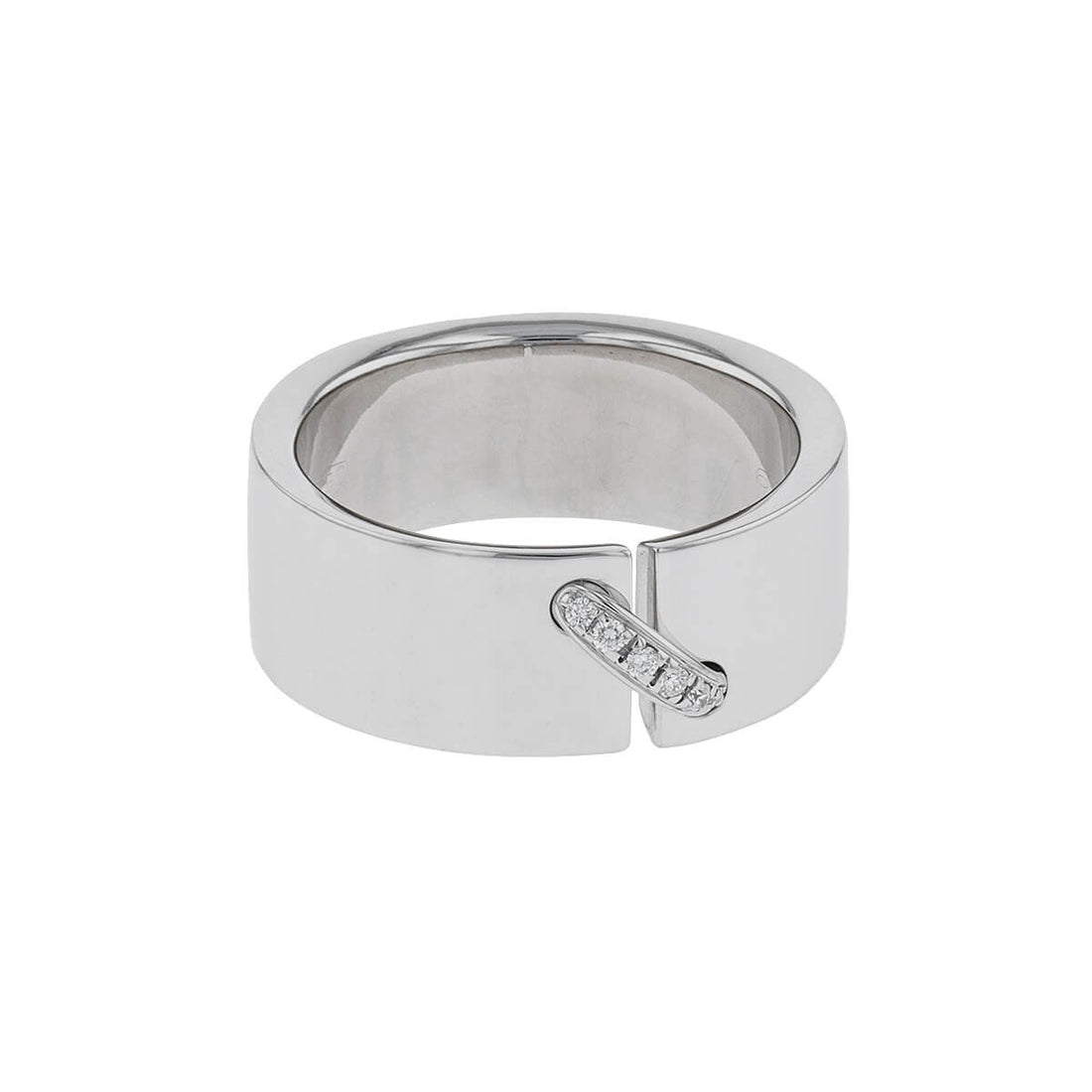 Chaumet Liens Diamonds 18K White Gold Wide Band Ring