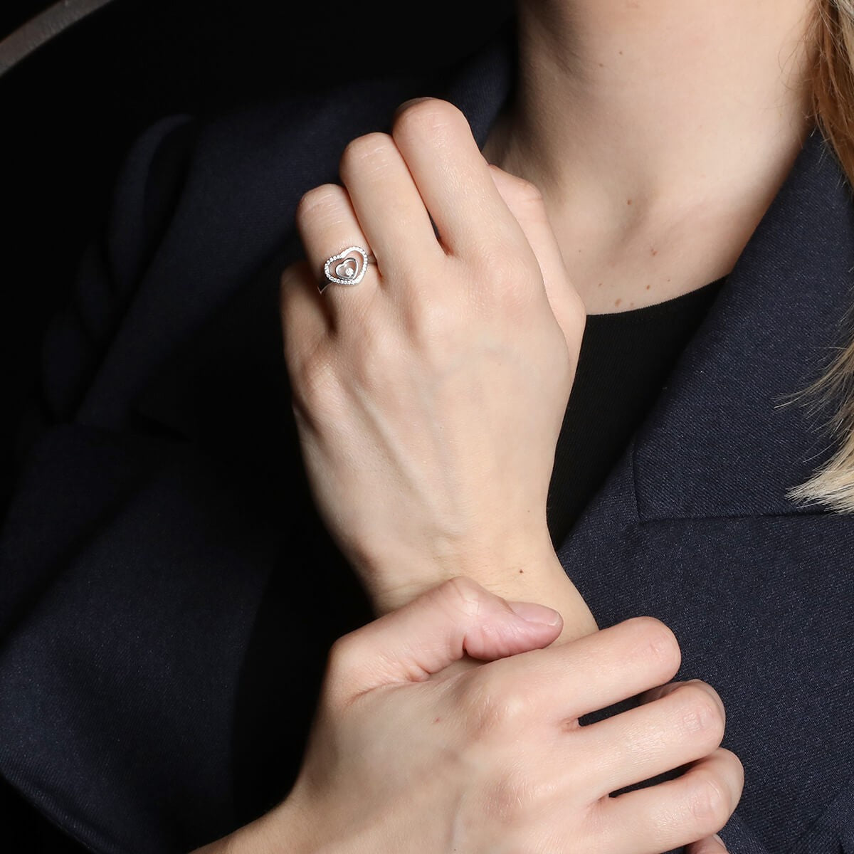 Chopard Happy Heart Diamonds 18K White Gold Ring